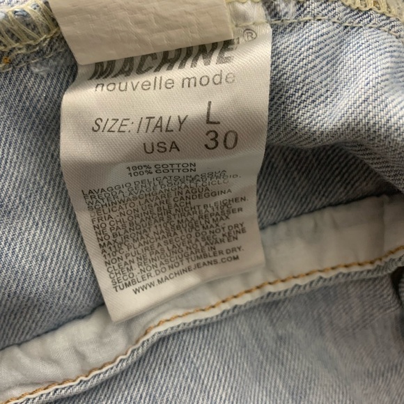 machine pour trucker jean jacket denim with beads pearls distressed denim - Picture 7 of 7